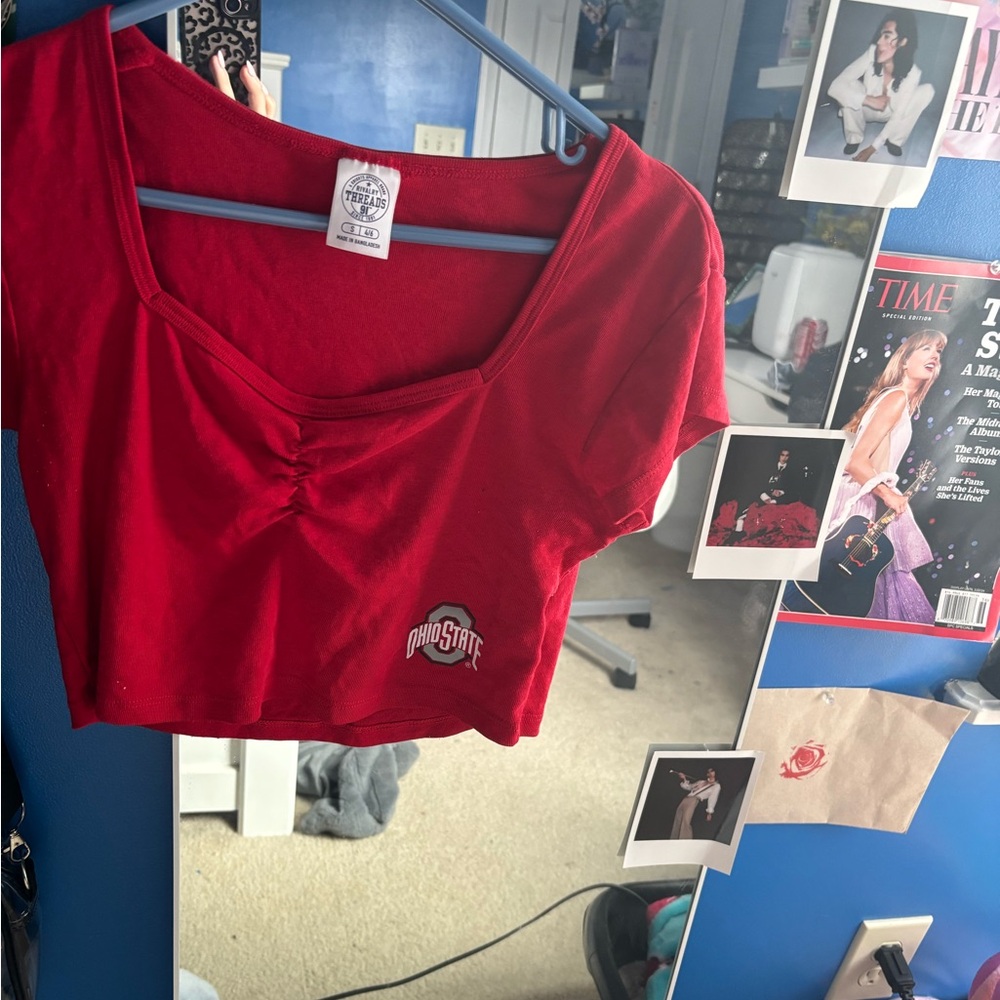 Rivalry Threads Red Crop Top